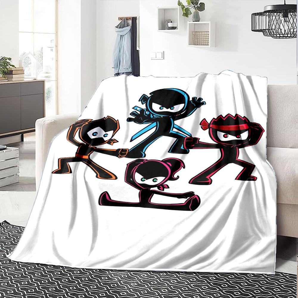 Ninja Kidz Theme Printed Blanket - Perfect for Couch, Bed, Travel & Outdoor Use | Machine Washable, Cozy & Durable.