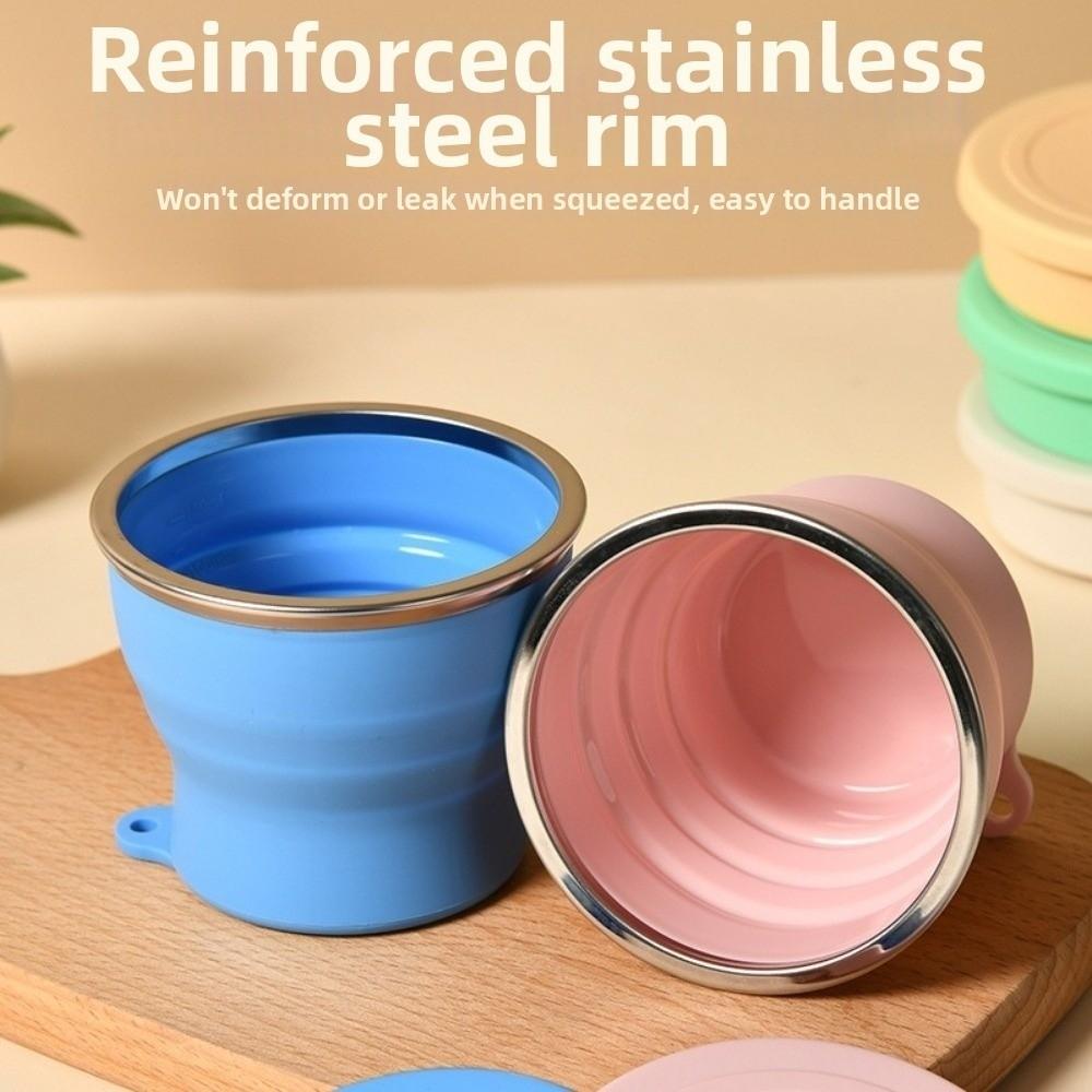 180ml Travel Collapsible Cup Silicone Telescopic Cup Space Saving Folding Water Cup  Camping