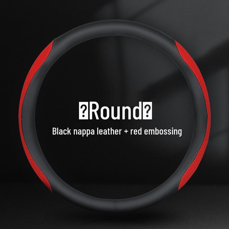 

Чохол на кермо з натуральної шкіри наппа з антиковзним покриттям - Універсальний розмір, Тиснений, Зносостійкий, Зручний для будь-якої пори року 38cm Medium