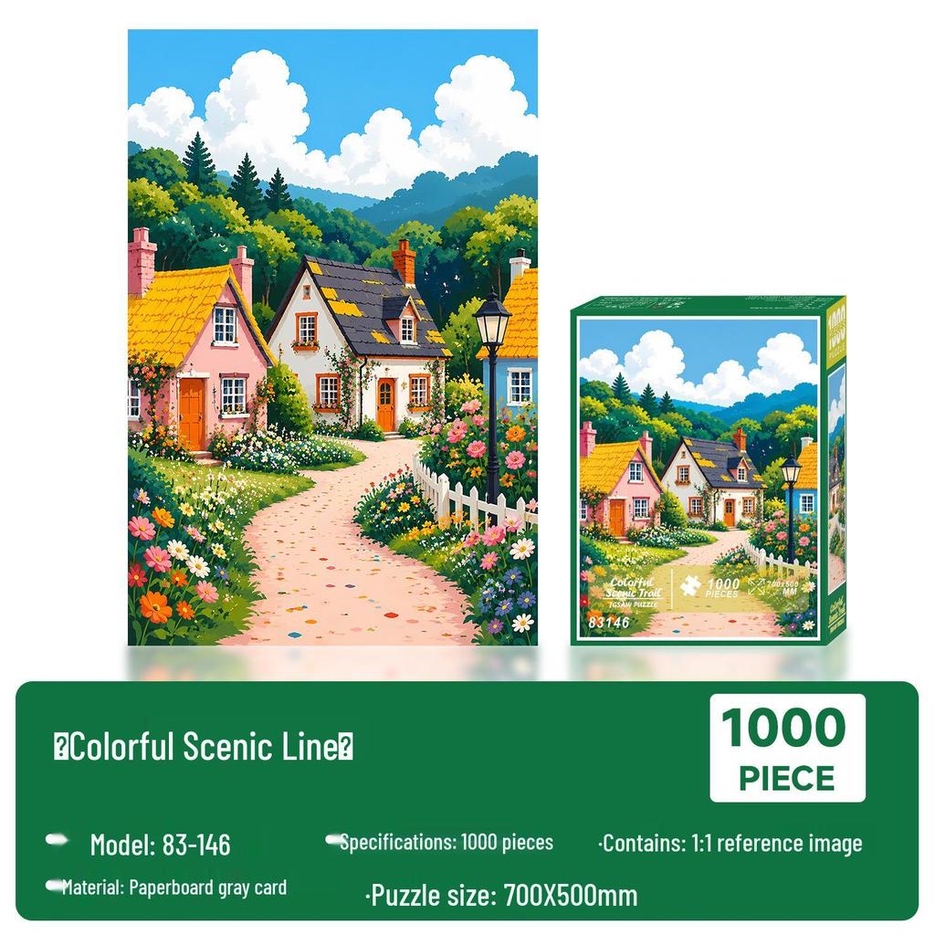 Puzzle Jigsaw cu Peisaj Pictură Celebră de 1000 de Piese pentru Adulți - Jucărie pentru Decompresie