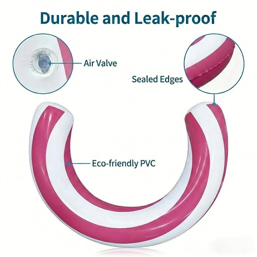 Aufblasbarer PVC-Streifen-Pool-Schwimmring in U-Form, Verdickter umweltfreundlicher Schwimmbecken- und Strand-Liegestuhl