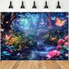 1 Piece, Magic Garden Polyester Fiber Festival, Giant Butterflies and Spring Flowers, Princess-themed Background Fabric