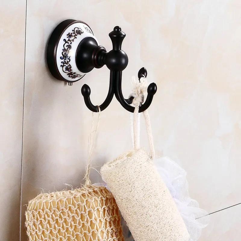 Oil Black Bronze Brushed Bathroom Accessories Towel Shelf Towel Bar Paper Holder Cloth Hook Soap Dish Cup Holder Toilet Holder