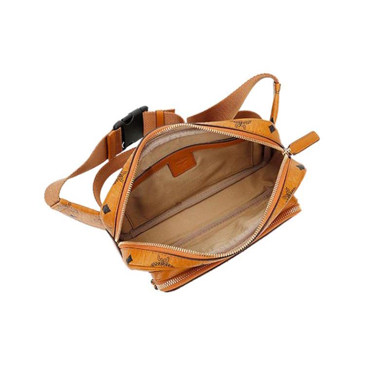 New MCM Fursten Visetos Leather One Shoulder Crossbody Fanny Pack Regular Men's Brown Cognac MMZBSFI03CO001