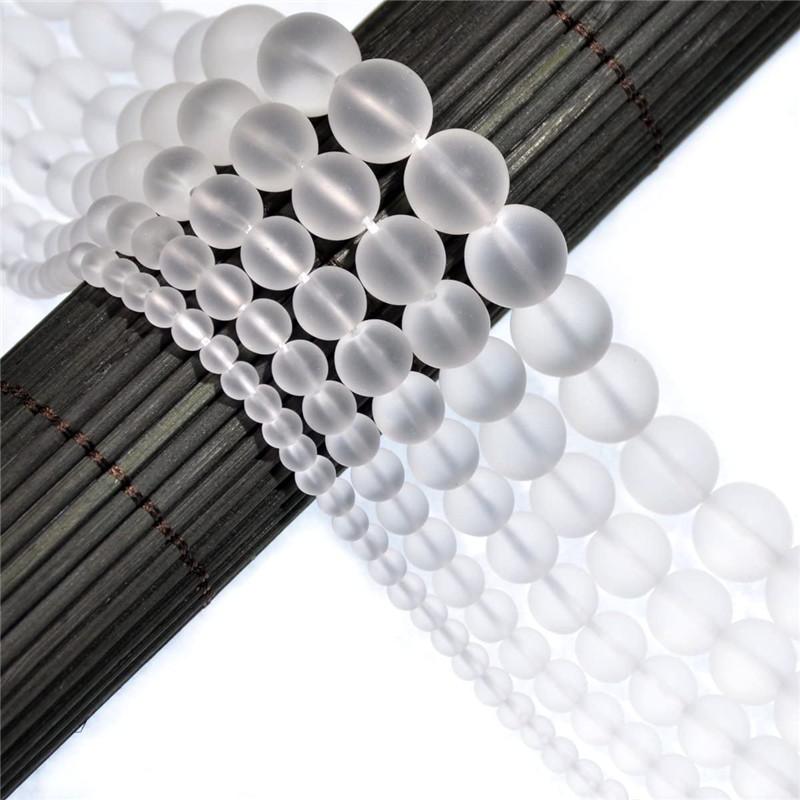 Natural Gemstone Stone Loose Spacer Matte Crystal Beads Pick Size 4 6 8 10mm Round Beads for Making Jewelry