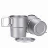 300ml Portable Full Titanium Mark Cup Foldable Handle for Water Coffee Picnic Juice Beer Wine Lighter Camping Out Door