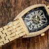 Luxury Mens Watches Fashion Hip Hop Iced Diamond Waterproof Tonneau AAA Quartz Wristwatch Male