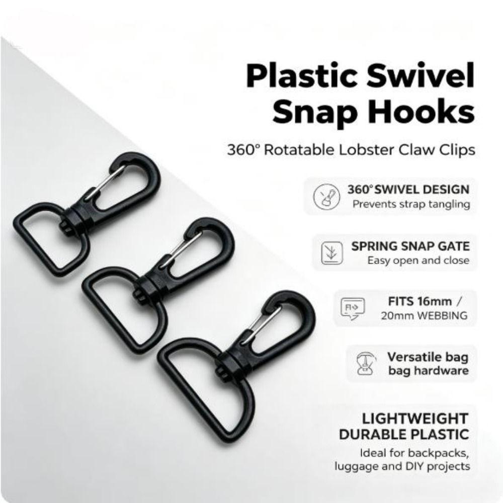 10pcs Plastic Backpack Webbing Carabiner Handbag Hanging Lobster Buckle  For Weave Paracord Lanyard