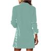 Women's Sequin Lapel Patchwork Dress – 14 Solid Colors, Long Sleeve Party Dancewear
