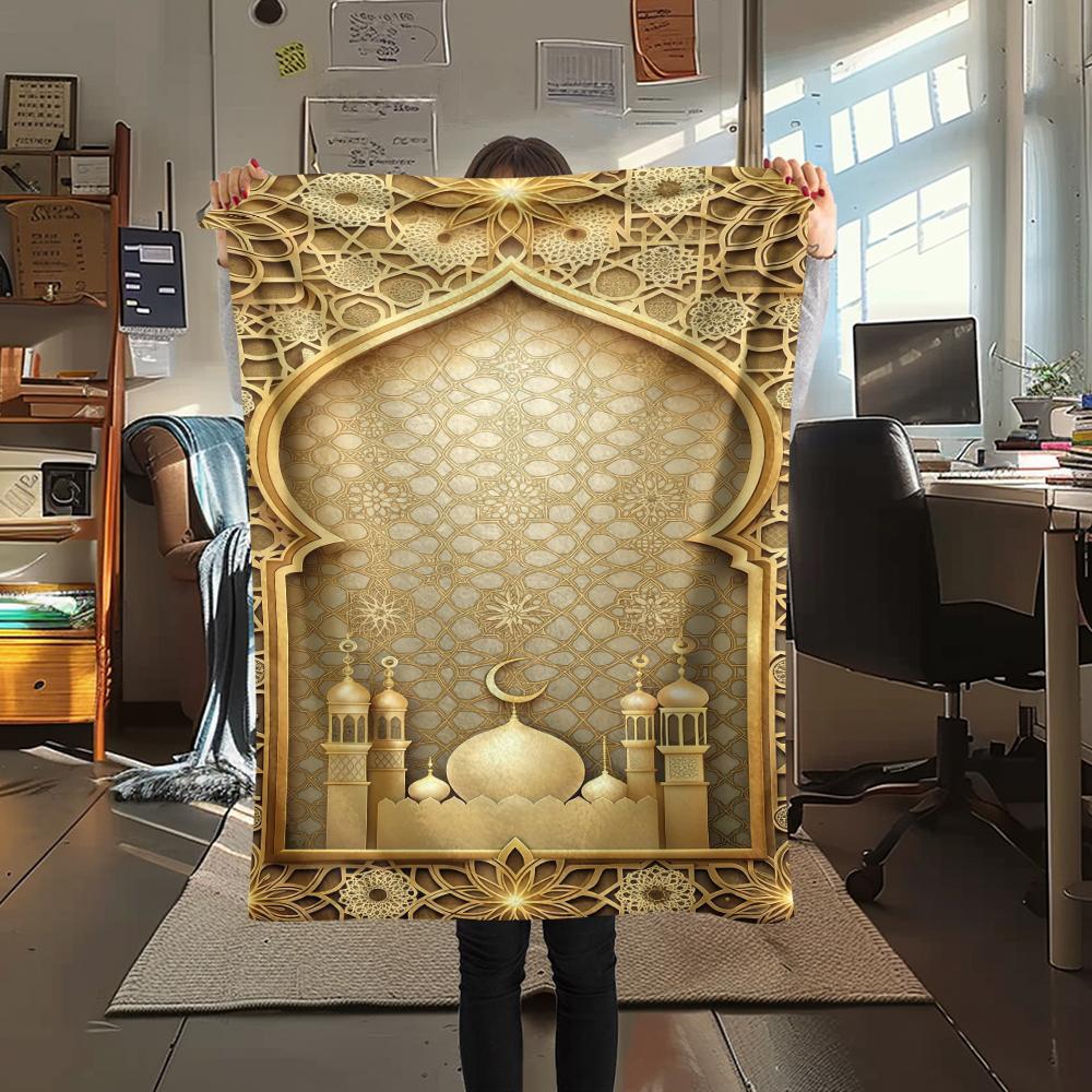 1Pz Coperta in Flanella con Stampa Musulmana, Alta Qualità, Per Tutte le Stagioni, Decorazione per la Casa, Calore e Comfort, Perfetta per Regali di Natale