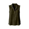 Women’s Sleeveless Collared Shirt Casual Relaxed Fit Solid Button Front Blouse Lightweight Summer T Shirt Top for Daily Office Wear