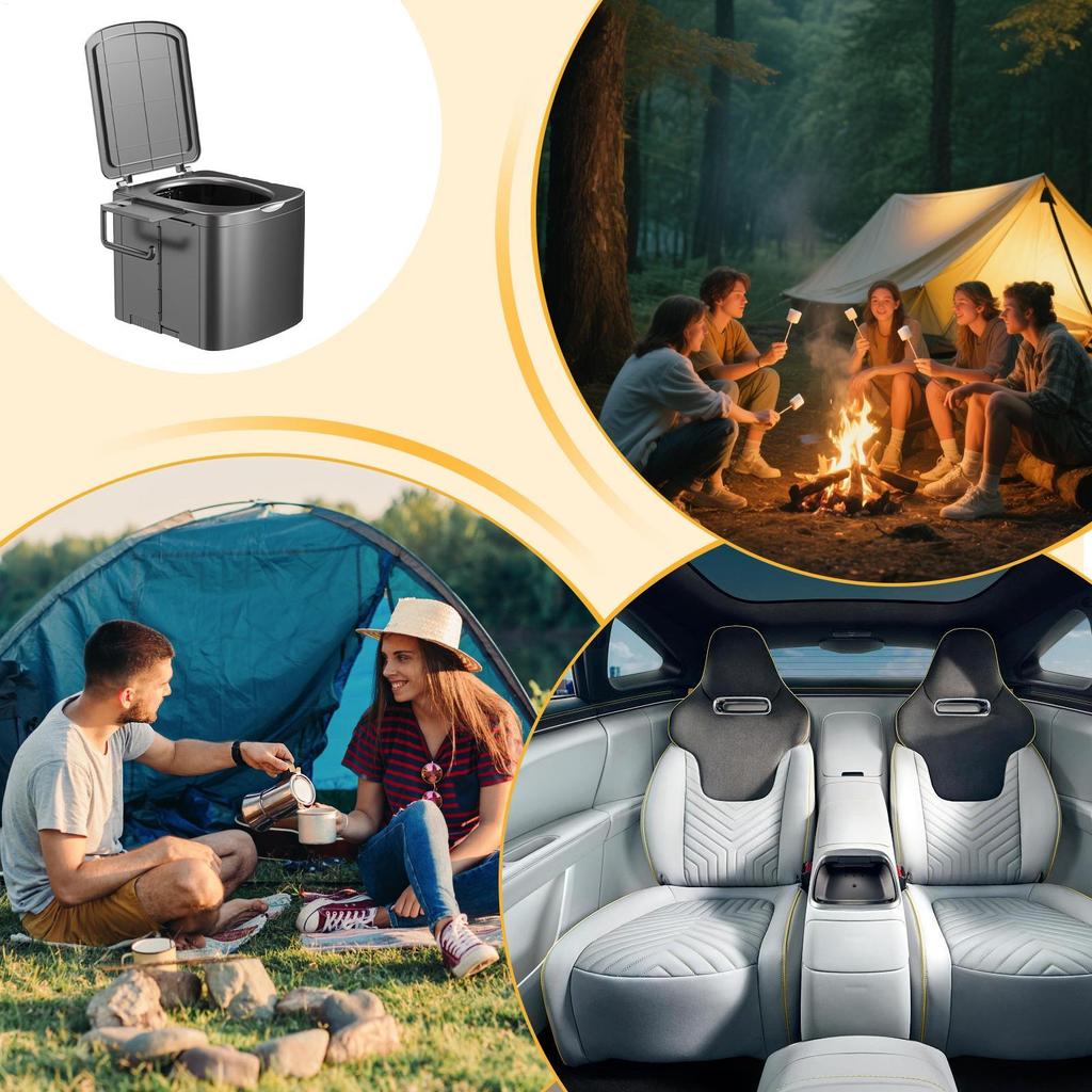 Portable Toilet For Camping Foldable Portable Toilet With Ergonomic Handle Heavy Duty Compact Training Seat For Kids Adults Car