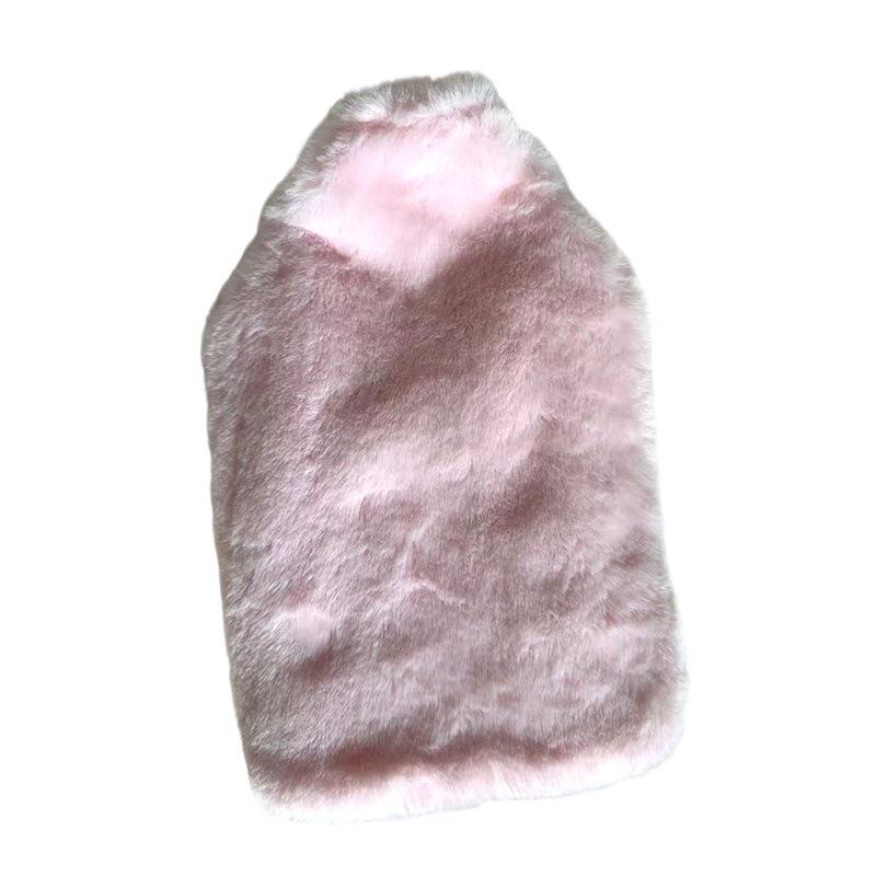 Plush Explosion-Proof Cartoon Hot Water Bottle and Faux Rabbit Fur Hand Warmer for Women
