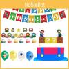 Super Mario Kids Birthday Party Decor Suit Supplies Balloon Banner Cake Topper
