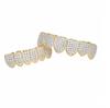 Hip Hop Iced Out Gold Teeth Grillz Set Zircon Jewelry Top Botom Grills Mens Body Bling Cubic Zirconia Jewelry