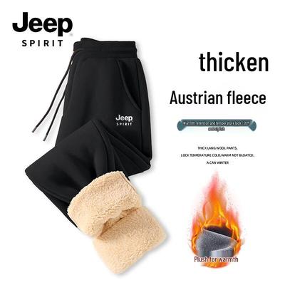 JEEP SPIRIT Men's Winter Lamb Fleece Drawstring Pants