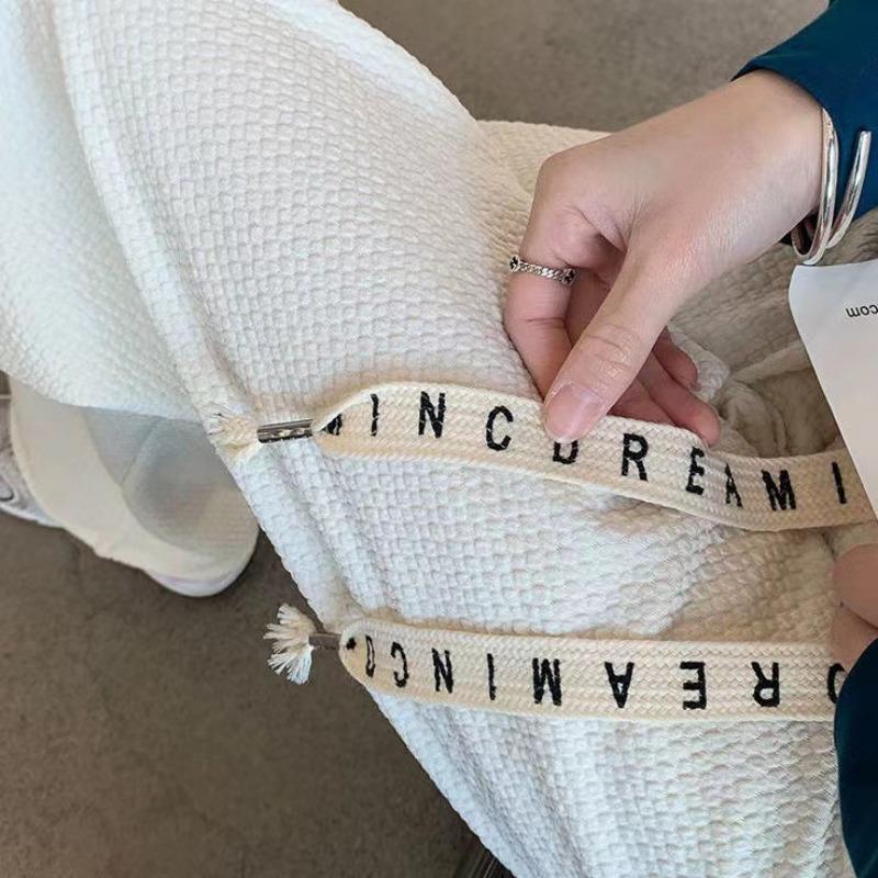 Puff pants spring and autumn loose casual pants drawstring straight wide-leg pants high waist drape versatile floor pants women