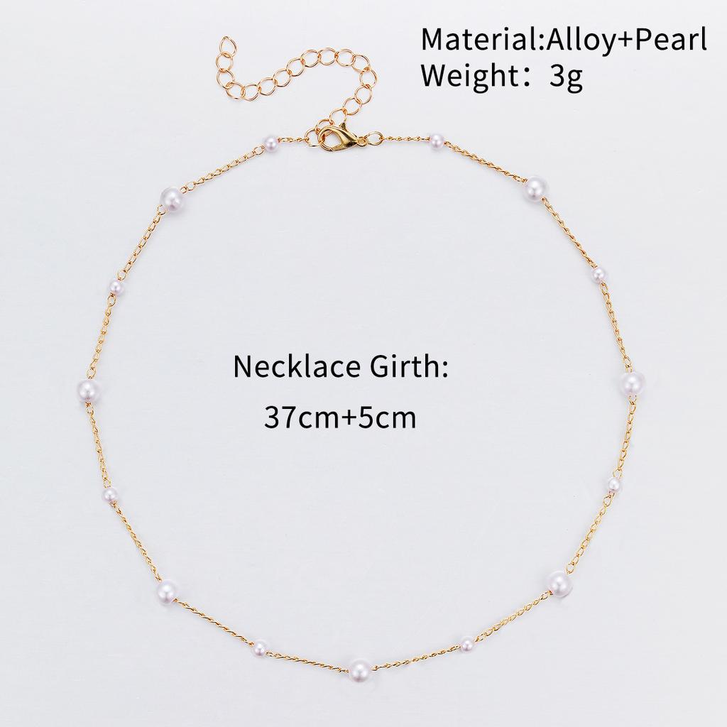 Pearl Clavicle Chain Necklace Beads Choker Neck Chain Goth Chocker Jewelry On The Neck Pendant Collar Women