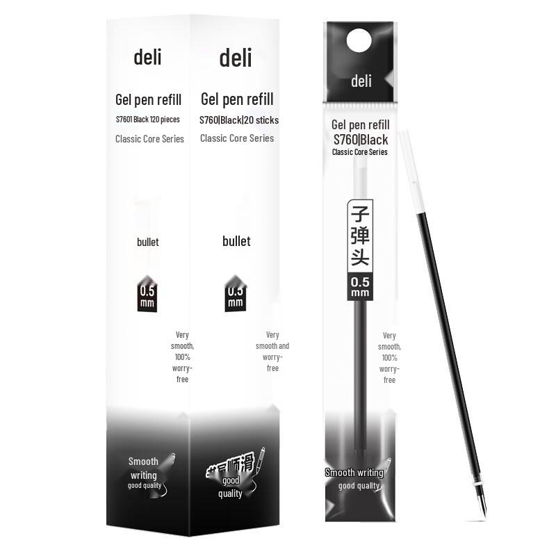 Deli S760 0.5mm Black Gel Pen Refills