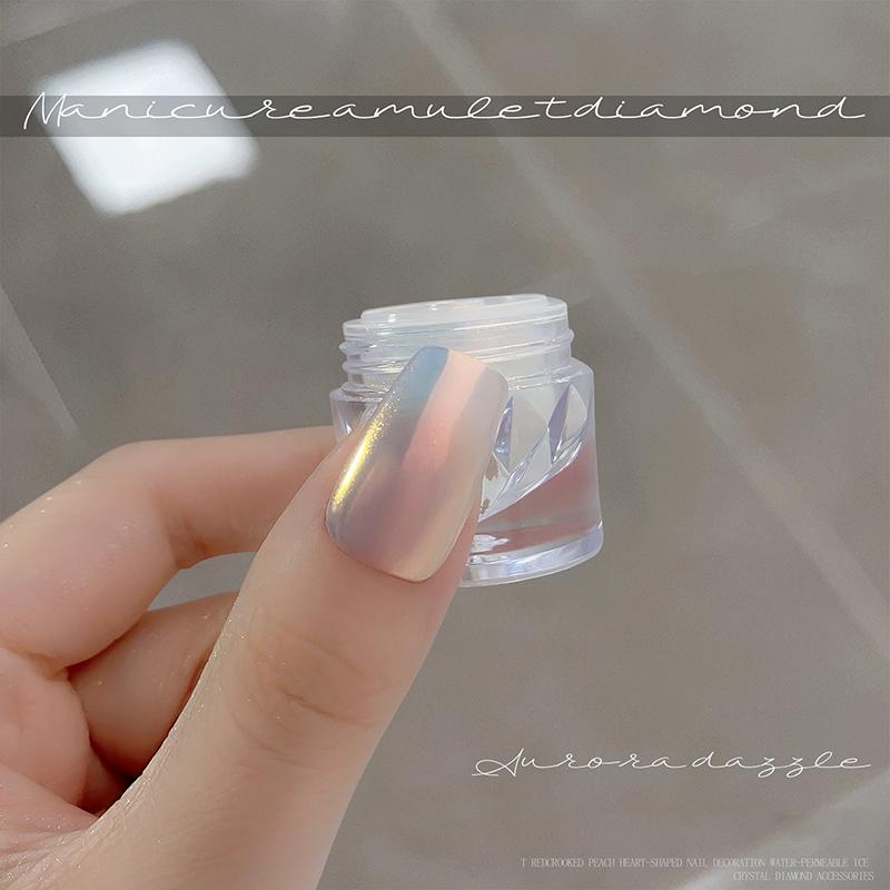 0.3g Pigment Pearl Rubbing On Nails Aurora Pink Chrome Dust Nail Art White Moonlight Mirror Glitter Manicure Holographic Powder