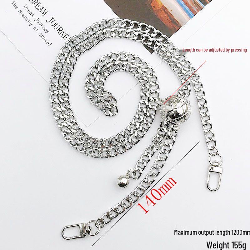 Metalowy łańcuszek do telefonu crossbody odporny na upadki z klipsem i smyczą 125 cm