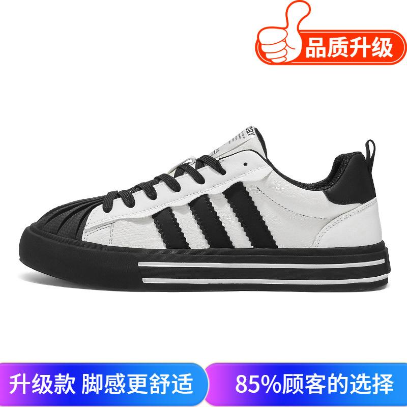 Men's shoes 2025 spring new leather soft sole shell head flat shoes men's outdoor non-slip sports casual trendy shoes