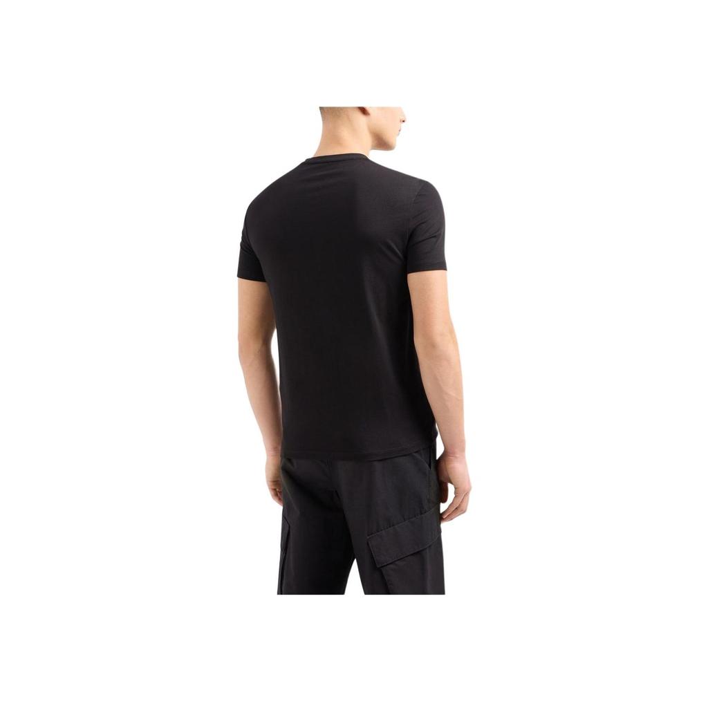 Armani Exchange Ss24 Letter Print Crew Neck Short Sleeve T-Shirt Men Tops Black 3DZTJL-ZJ8EZ-1200