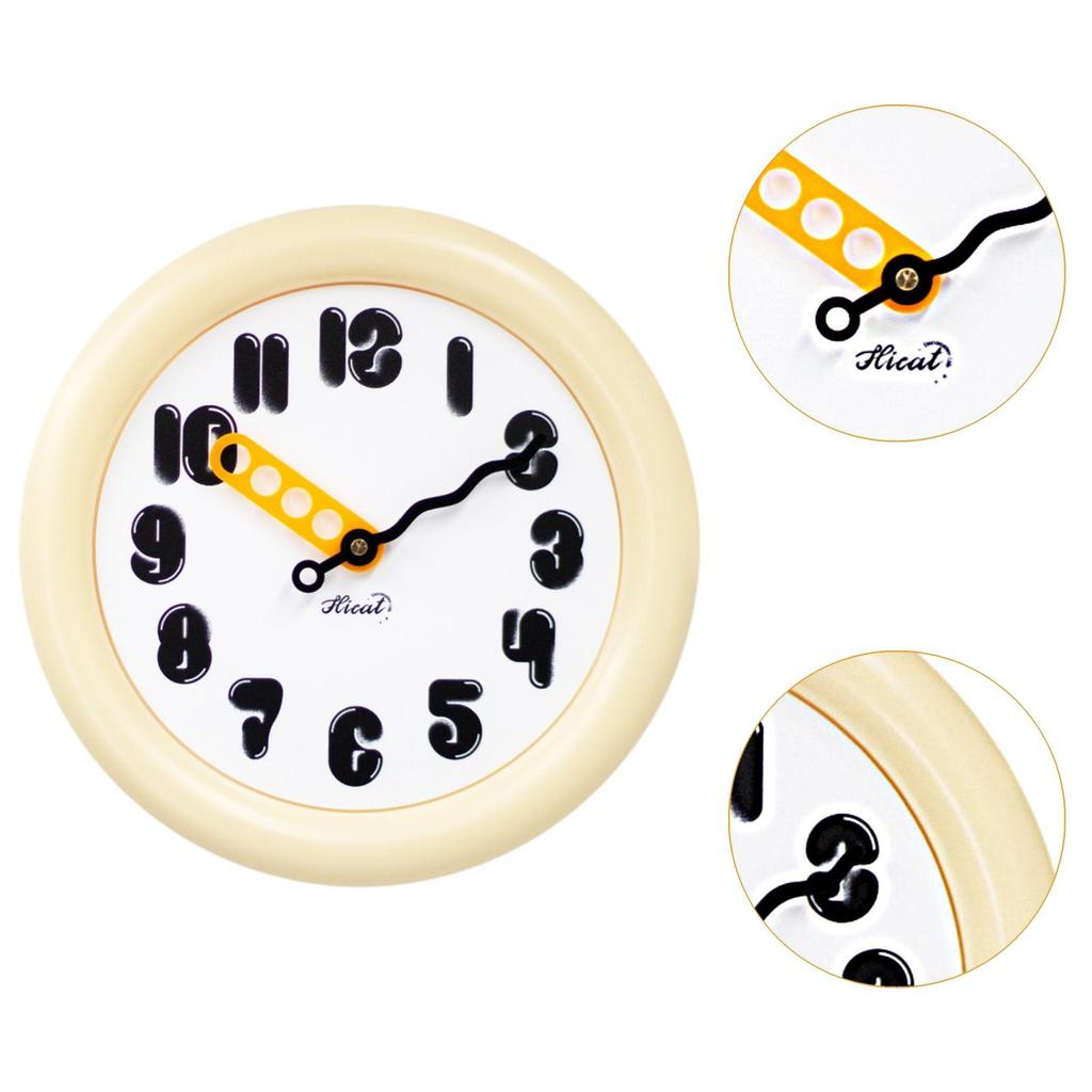 Nordic Wall Clock Hanging Clock Quiet 12inch Unique Round Simple Lightweight Ornament for Study Living Room Kitchen Decor