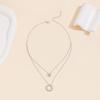 Round Necklace Light Luxury High Sense Diamond Pendant Women's Fashion Simple Design Sense Collarbone Chain