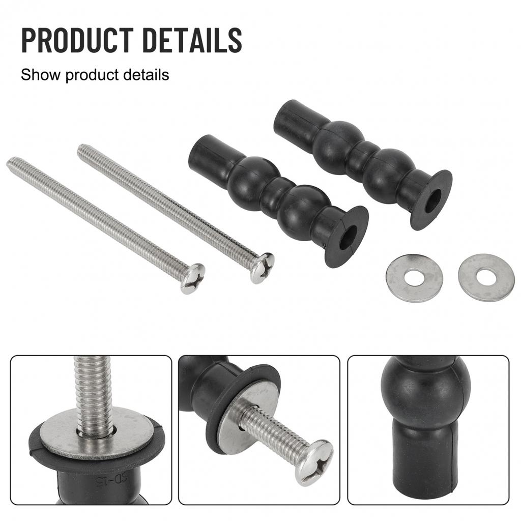 Hinge Screws Seats Hinge Bolt Toilet Lid Easy To Install Ruuber Stainless Steel