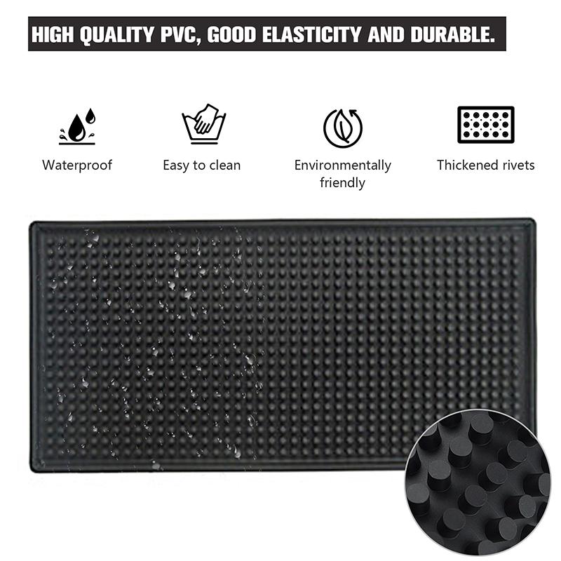 Bar Mat Rubber Coffee Bar Mats Anti-Slip Pvc Cup Mat Waterproof Heat Resistant Drain Mat For Bar Cafe Barista Cocktail Bartender