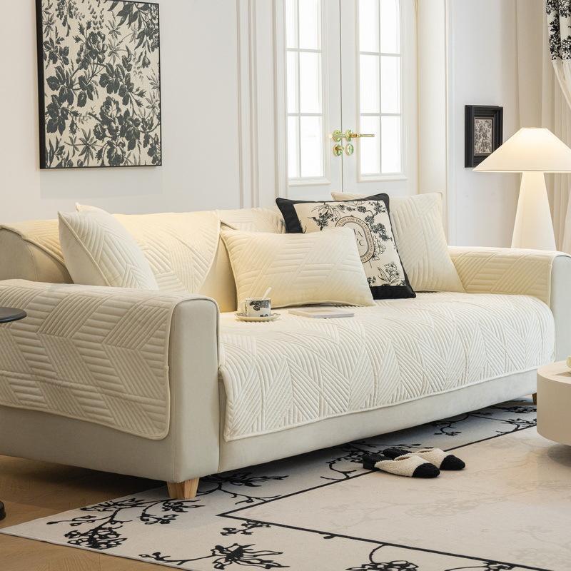 

Velvet Sofa Cushion Winter Plush Non-Slip Sofa Cushion High-End Cushion Sofa Cover Cover Cloth Thickened Winter 70*70cm
