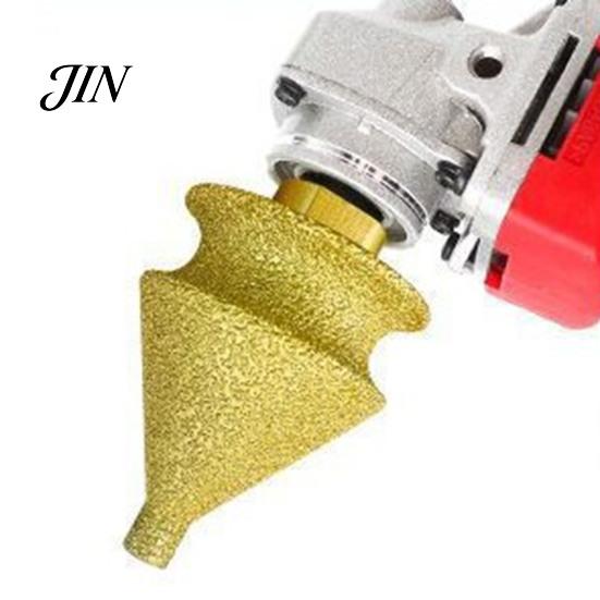Quartz Drill Bit Diamond Chamfering for Grinder, 4-in-1 Hole Saw, Beveling Grinding Head Arc Trimming Chamfering/Hole Enlarging/Polishing/Arc