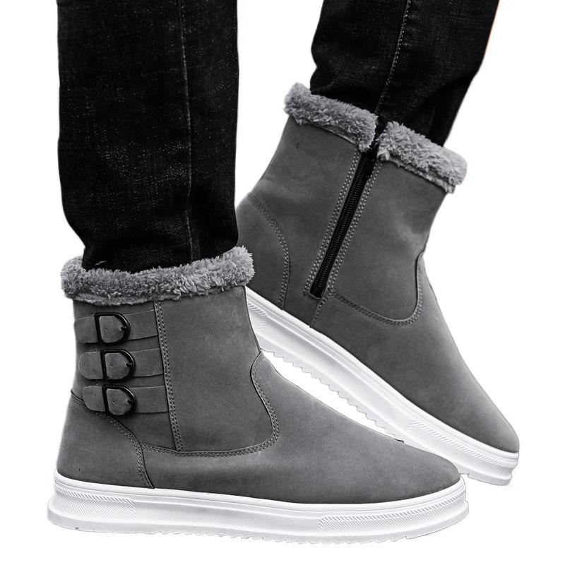 Men's Non-Slip Winter Velvet Snow Boots - Thick, Warm Cotton Martin Boots