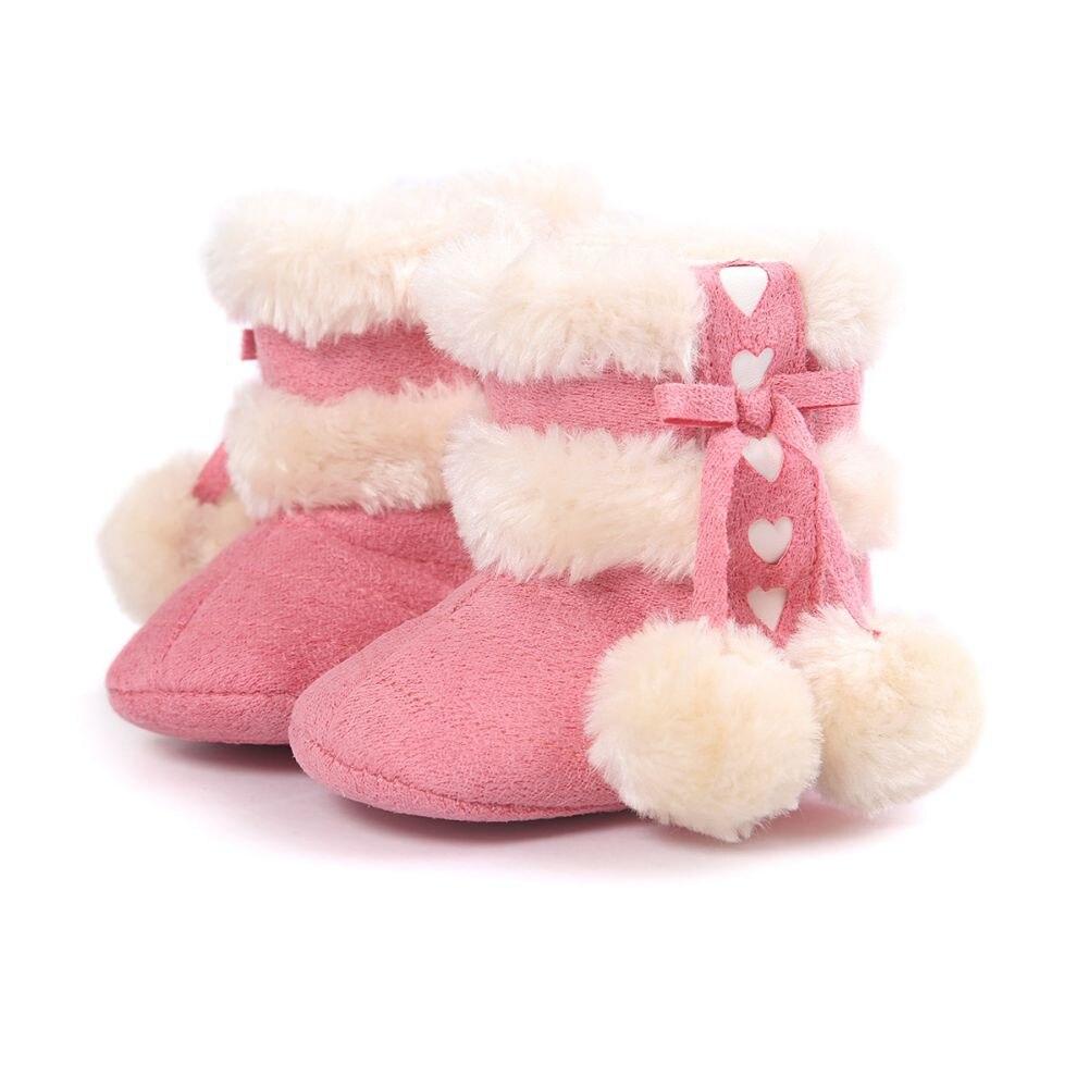 Winter Infant Snow Boots Baby Boy Girl Shoes Soft Sole Cute Pompoms
