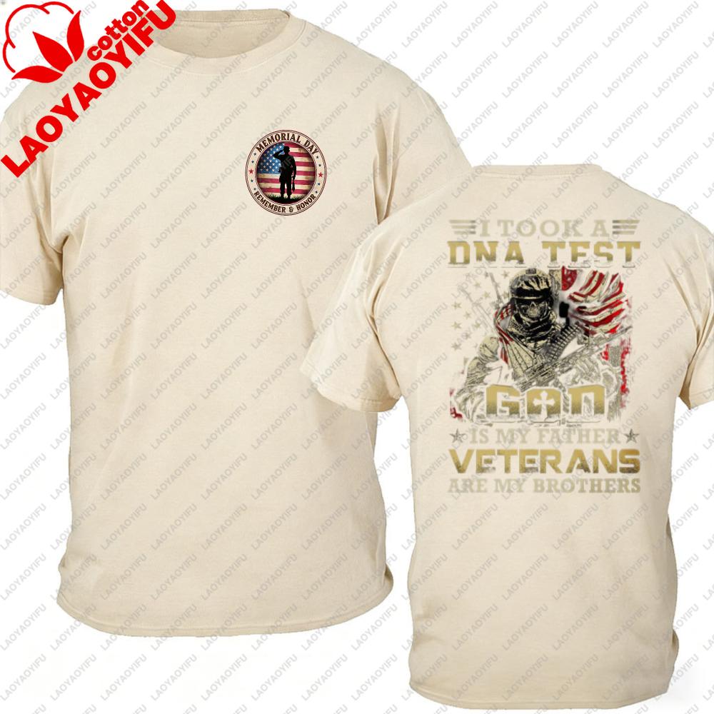 2026 American Flag Christian Veteran Tshirt God Is My Father Print Oversized Heavy Cotton Usa Patriotic Military Streetwear
