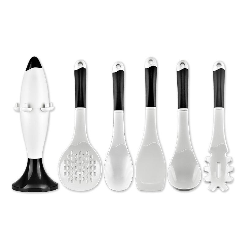 6 PCS Silicone Kitchen Utensils Heat Resistant Non-Stick Cooking Utensils Baking Tools With Storage Matching Hang Tools