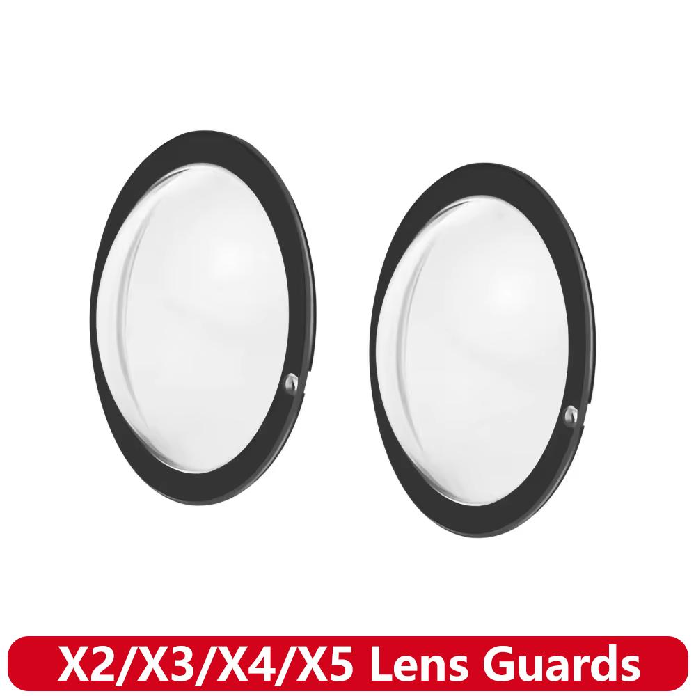 Lens Guard for Insta360 X6 X5 X4 X3 X2 Clear PC Lens Protector Cover Cap Scratch Resistant Action Camera Accessories Pair Set