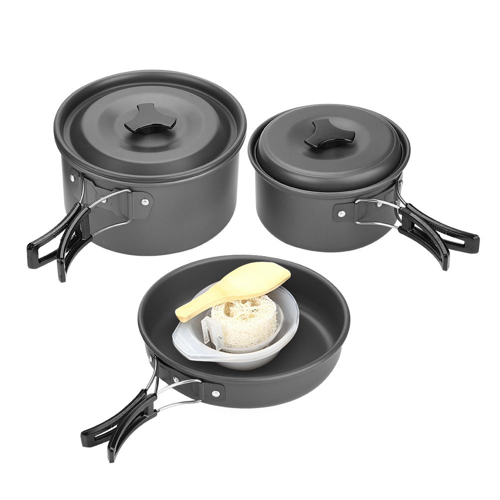 Outdoor Camping Picnic Barbecue Cooking Set Cookware for 2 3 People