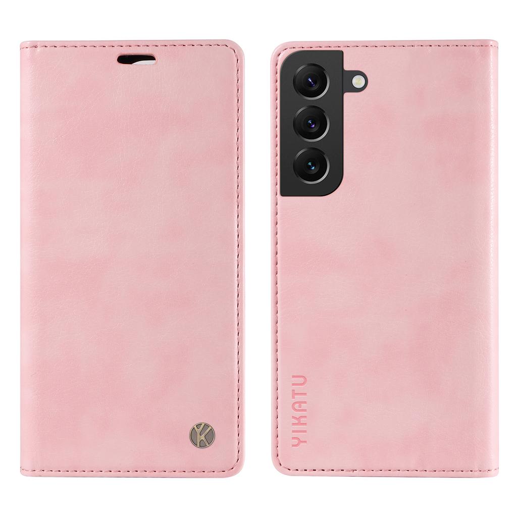YIKATU YK-006 For Samsung Galaxy S22 5G Magnetic Case Litchi Texture Leather Flip Stand Phone Shell