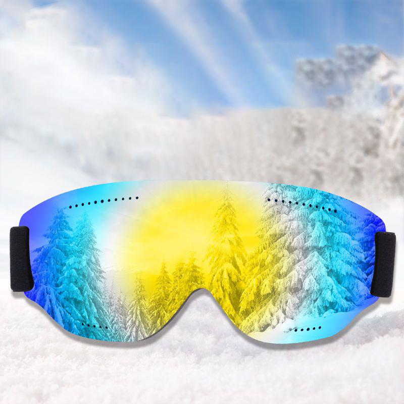 Skibrille für Erwachsene, einlagig, groß, kugelförmig, winddicht, beschlagfrei, ultraleicht, UV400-Schutz