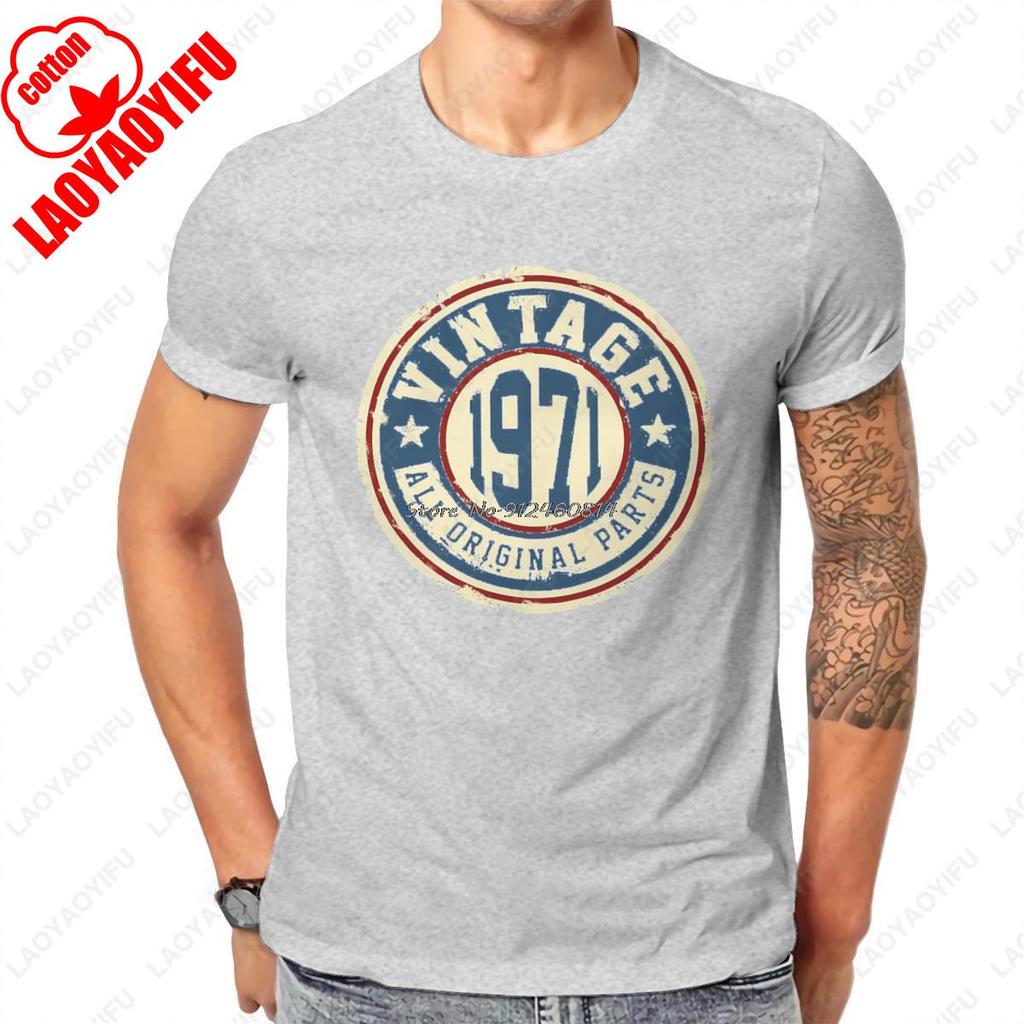 Vintage 1971 All Original Parts Awesome Hipster T Shirt Vintage Fashion Simple  Classic Style High Quality Cotton  Printed Tee
