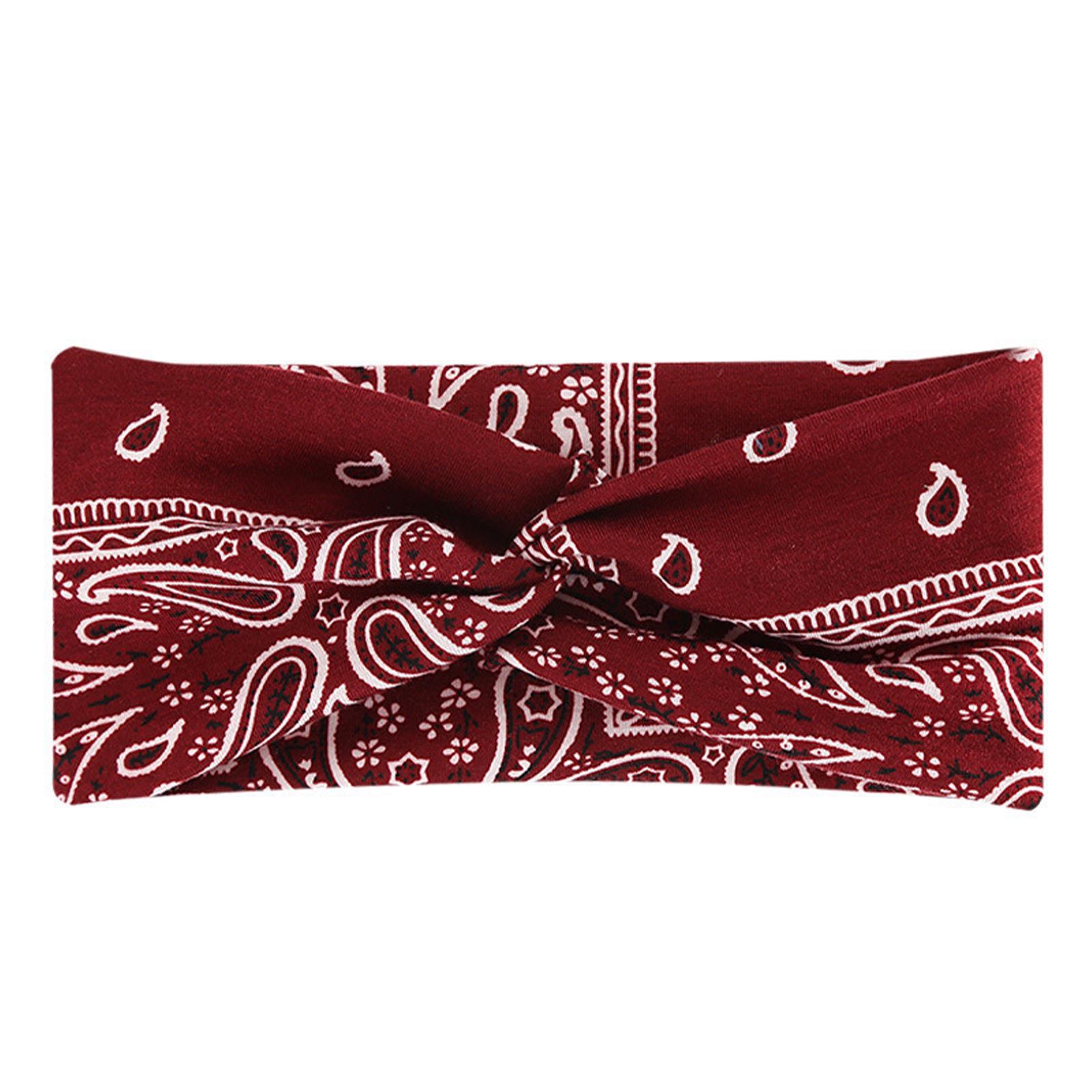 

Женская эластичная хлопковая повязка на голову с узором «пейсли», «кешью», «цветочный» для спорта и ухода за волосами