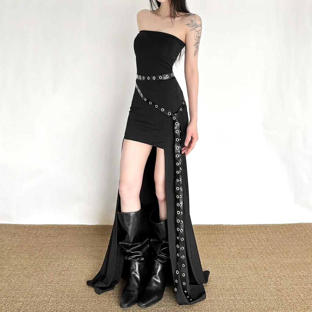 2026 European and American women's clothing sexy nightclub hollow irregular goth style hip dress dress long dress