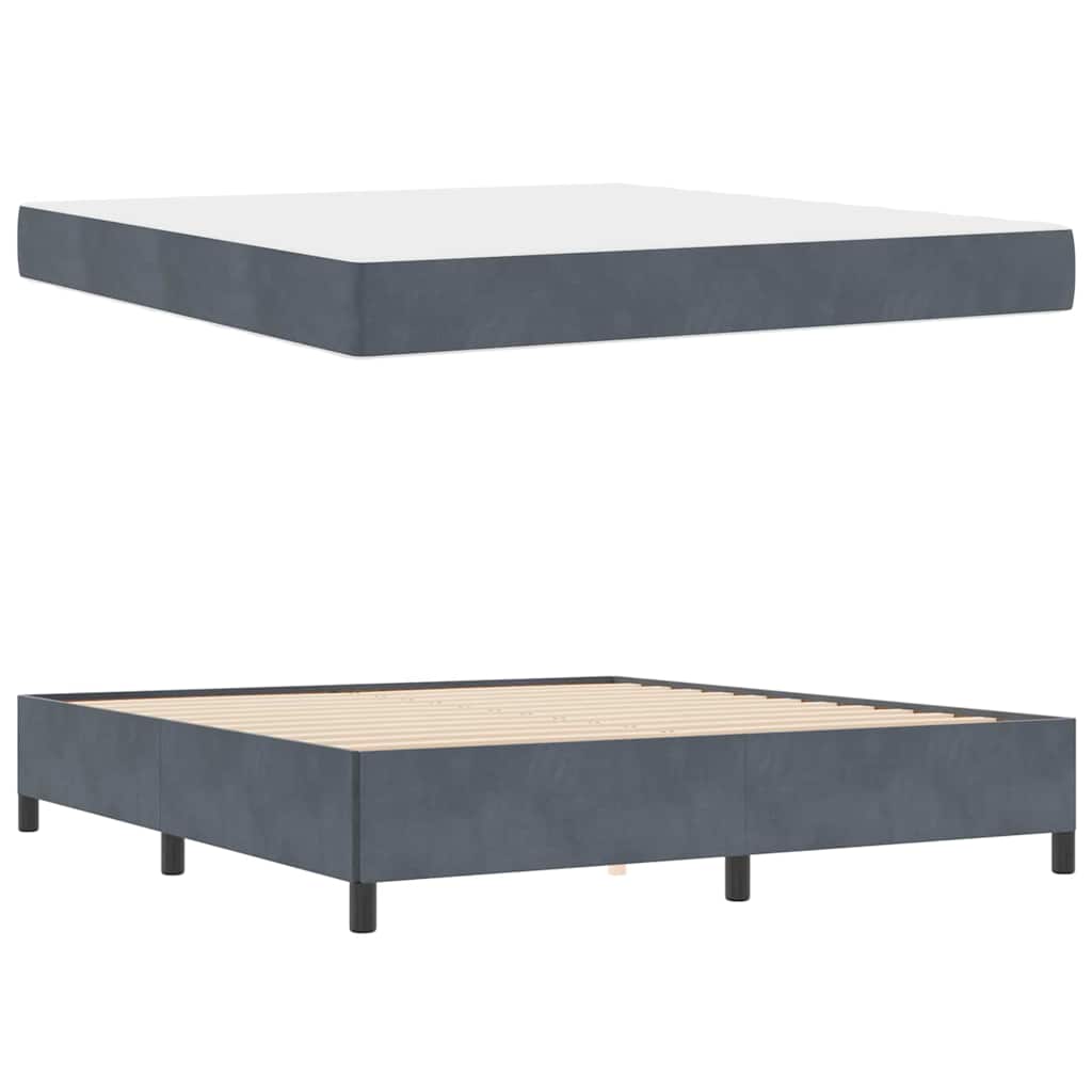 Bed Frame with Mattress Dark Grey 180 x 200 cm Fabric
