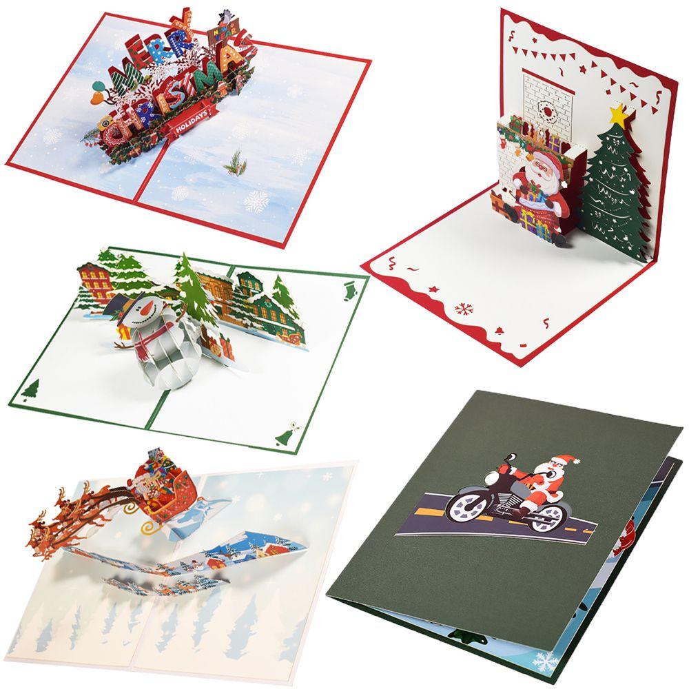 

Фестиваль сувениров с Рождеством и Рождеством Рождественские поздравительные открытки 3D Pop UP с конвертами Открытка с Санта-Клаусом