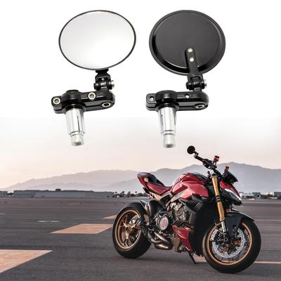 Motorcycle Mirror Black Universal Bar End Mirror 7/8" 22mm Aluminum Rearview Mirror Side Mirror