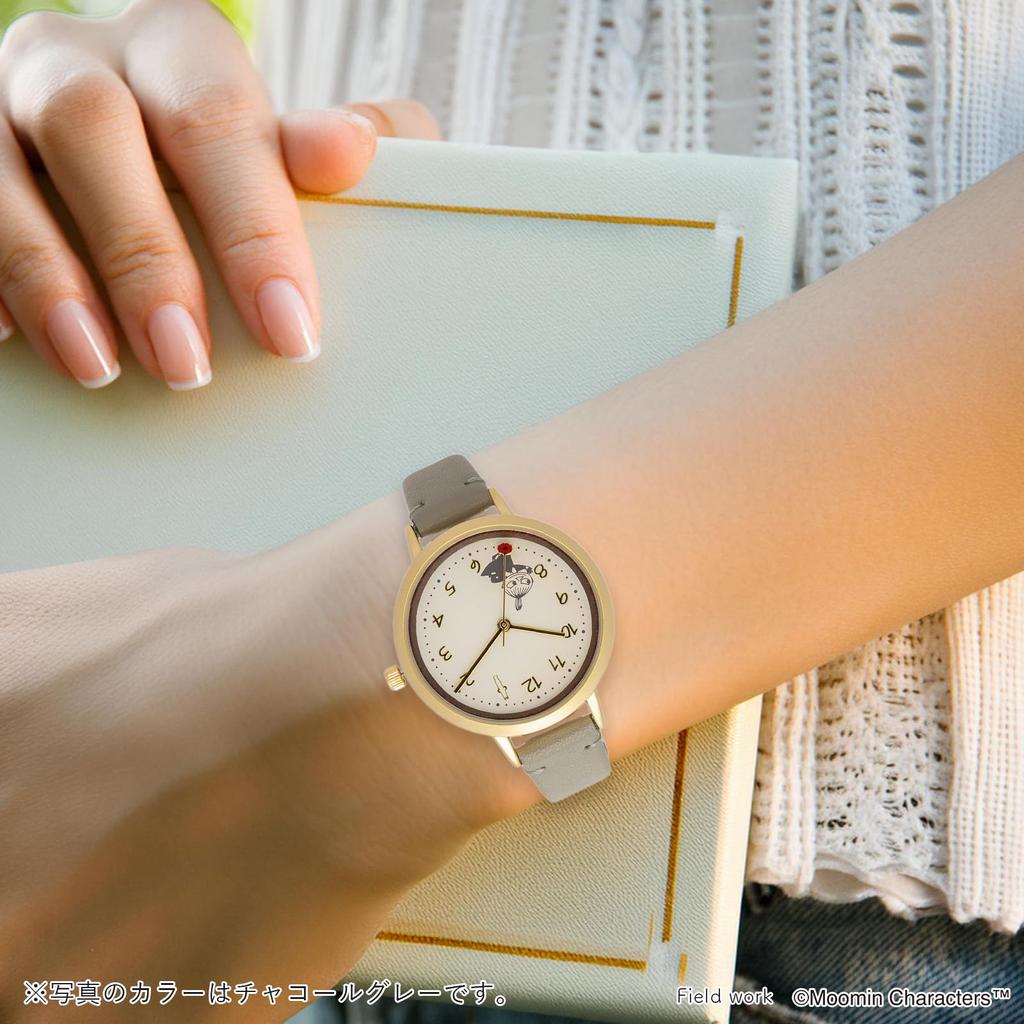 Fieldwork Analog Moomin Leather Wood Wood Leather Watch Little Red Women's Watch, Design, Strap, Pattern, Y, My, MOM017-2