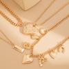 Heart Pendant Shell Multilayer Necklace Starfish Clavicle Chain Women Bohemia Style Necklace  Gifts