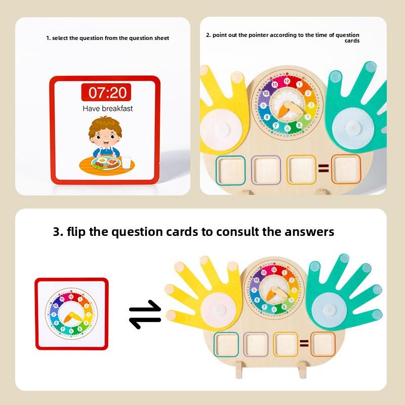 Montessori Toys for Kids Math Manipulatives with Clock Number Blocks Finger Counting Cards Educational Preschool Learning Toys